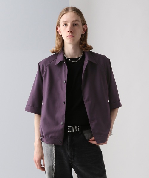 HARE(ハレ)の「ショートリブシャツブルゾン(HARE)(シャツ/ブラウス・メンズ・ブラック/パープル/グレー・SMALL/MEDIUM)」の1枚目の写真