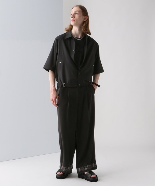 HARE(ハレ)の「ショートリブシャツブルゾン(HARE)(シャツ/ブラウス・メンズ・ブラック/パープル/グレー・SMALL/MEDIUM)」の13枚目の写真