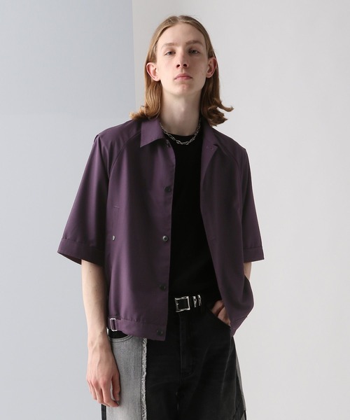 HARE(ハレ)の「ショートリブシャツブルゾン(HARE)(シャツ/ブラウス・メンズ・ブラック/パープル/グレー・SMALL/MEDIUM)」の7枚目の写真