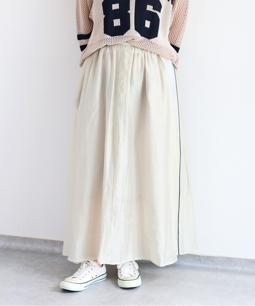 cepo（セポ）の「シアーサイドラインスカート＜セットアップ可能＞（スカート・レディース・ブラック/オフホワイト・M）」の14枚目の写真
