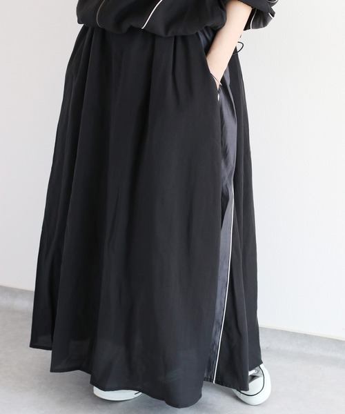 cepo（セポ）の「シアーサイドラインスカート＜セットアップ可能＞（スカート・レディース・ブラック/オフホワイト・M）」の6枚目の写真