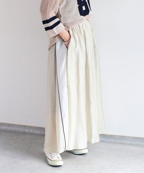 cepo（セポ）の「シアーサイドラインスカート＜セットアップ可能＞（スカート・レディース・ブラック/オフホワイト・M）」の22枚目の写真