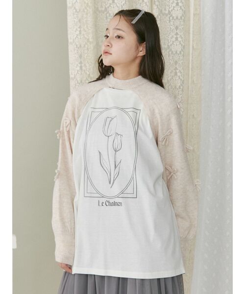 merry jenny(メリージェニー)の「tulip long tee(Tシャツ/カットソー・レディース・オフホワイト/ブラウン/レッド・FREE)」の20枚目の写真