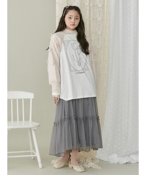 merry jenny(メリージェニー)の「tulip long tee(Tシャツ/カットソー・レディース・オフホワイト/ブラウン/レッド・FREE)」の19枚目の写真