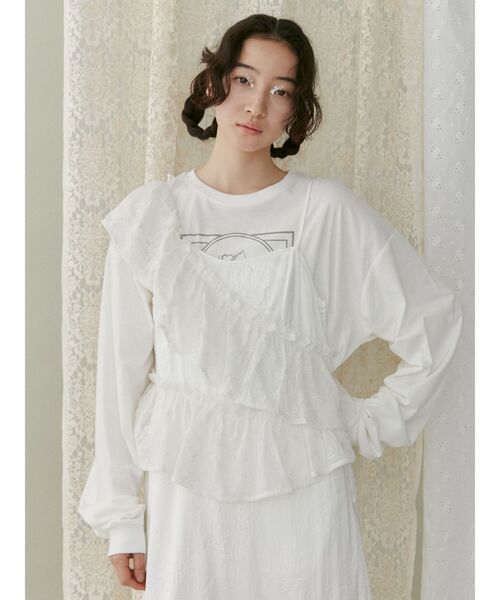 merry jenny(メリージェニー)の「tulip long tee(Tシャツ/カットソー・レディース・オフホワイト/ブラウン/レッド・FREE)」の18枚目の写真