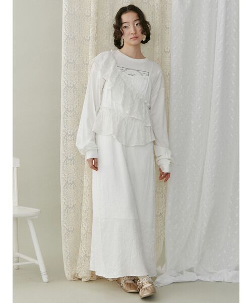 merry jenny(メリージェニー)の「tulip long tee(Tシャツ/カットソー・レディース・オフホワイト/ブラウン/レッド・FREE)」の17枚目の写真