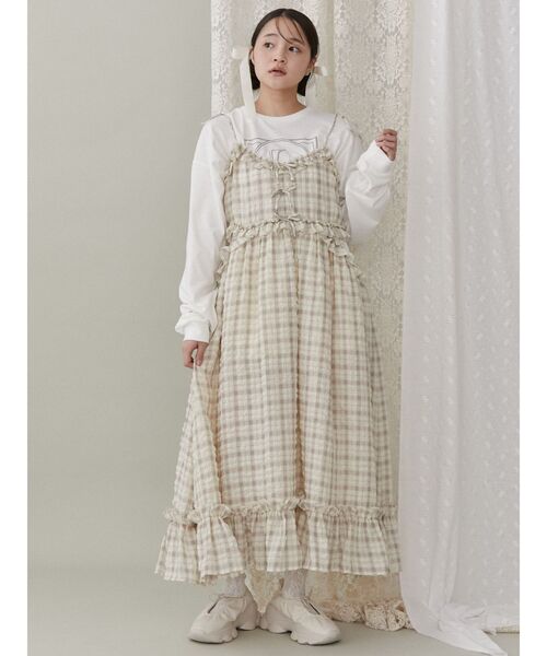 merry jenny(メリージェニー)の「tulip long tee(Tシャツ/カットソー・レディース・オフホワイト/ブラウン/レッド・FREE)」の11枚目の写真