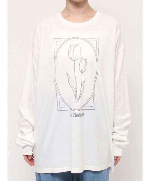 merry jenny(メリージェニー)の「tulip long tee(Tシャツ/カットソー・レディース・オフホワイト/ブラウン/レッド・FREE)」の10枚目の写真