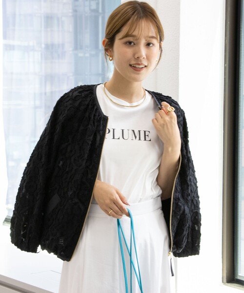 ノーリーズソフィ　シアーカットジャガードブルゾン NOLLEY'S Sophi（ノーリーズソフィ）の「シアーカットジャガード