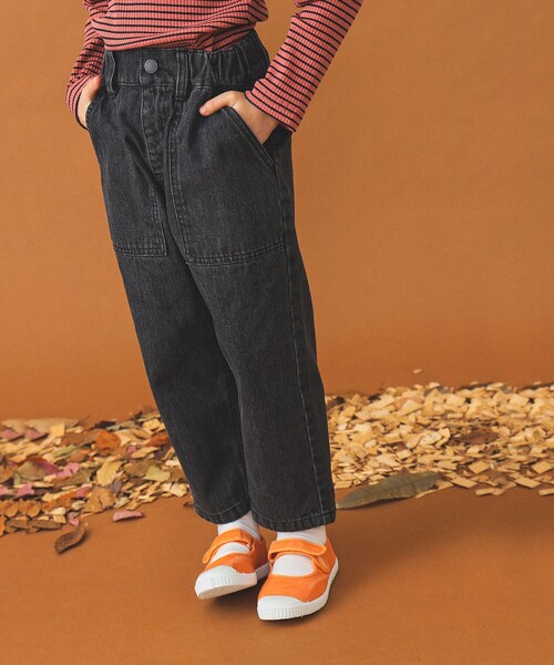 B:MING by BEAMS(ビーミングバイビームス)の「B:MING by BEAMS / デニム ベイカーパンツ(110~140cm)(デニムパンツ・キッズ・インディゴブルー/ブラック・100/110/120/130/140)」の2枚目の写真