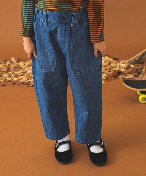 B:MING by BEAMS(ビーミングバイビームス)の「B:MING by BEAMS / デニム ベイカーパンツ(110~140cm)(デニムパンツ・キッズ・インディゴブルー/ブラック・100/110/120/130/140)」の4枚目の写真