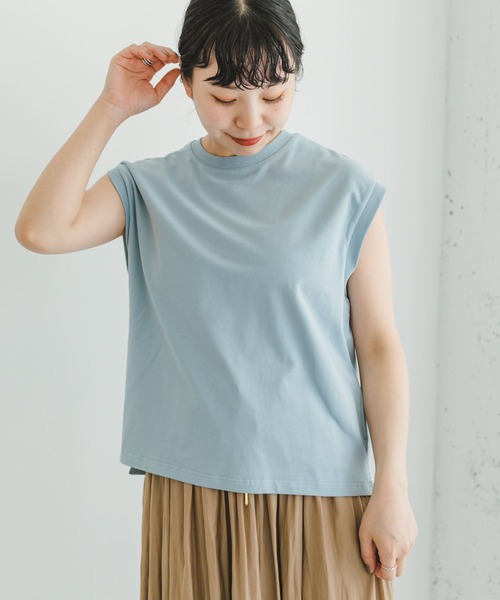 ITEMS URBANRESEARCH(アイテムズ アーバンリサーチ)の「『接触冷感/UVカット』クールコットンフレンチTシャツ(Tシャツ/カットソー・レディース・ブルー系その他/ライトブルー/ホワイト/グレー・FREE)」の22枚目の写真