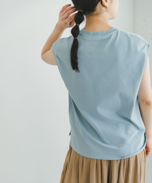 ITEMS URBANRESEARCH(アイテムズ アーバンリサーチ)の「『接触冷感/UVカット』クールコットンフレンチTシャツ(Tシャツ/カットソー・レディース・ブルー系その他/ライトブルー/ホワイト/グレー・FREE)」の20枚目の写真