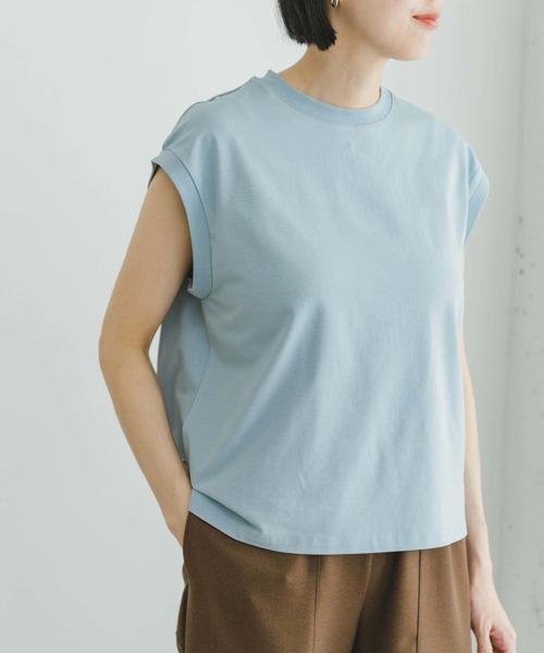 ITEMS URBANRESEARCH(アイテムズ アーバンリサーチ)の「『接触冷感/UVカット』クールコットンフレンチTシャツ(Tシャツ/カットソー・レディース・ブルー系その他/ライトブルー/ホワイト/グレー・FREE)」の17枚目の写真