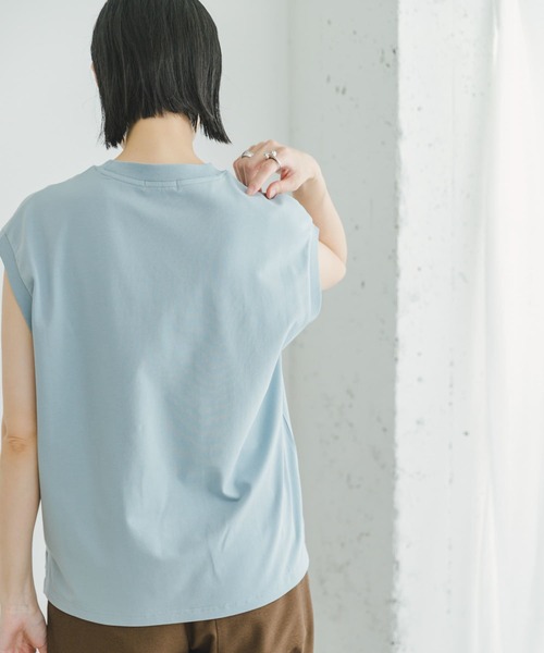 ITEMS URBANRESEARCH(アイテムズ アーバンリサーチ)の「『接触冷感/UVカット』クールコットンフレンチTシャツ(Tシャツ/カットソー・レディース・ブルー系その他/ライトブルー/ホワイト/グレー・FREE)」の15枚目の写真