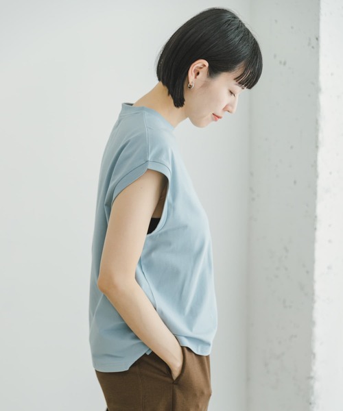 ITEMS URBANRESEARCH(アイテムズ アーバンリサーチ)の「『接触冷感/UVカット』クールコットンフレンチTシャツ(Tシャツ/カットソー・レディース・ブルー系その他/ライトブルー/ホワイト/グレー・FREE)」の14枚目の写真