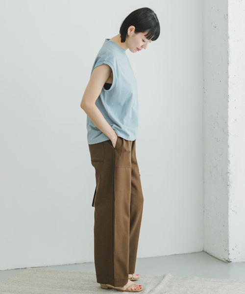 ITEMS URBANRESEARCH(アイテムズ アーバンリサーチ)の「『接触冷感/UVカット』クールコットンフレンチTシャツ(Tシャツ/カットソー・レディース・ブルー系その他/ライトブルー/ホワイト/グレー・FREE)」の11枚目の写真