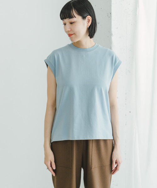 ITEMS URBANRESEARCH(アイテムズ アーバンリサーチ)の「『接触冷感/UVカット』クールコットンフレンチTシャツ(Tシャツ/カットソー・レディース・ブルー系その他/ライトブルー/ホワイト/グレー・FREE)」の10枚目の写真