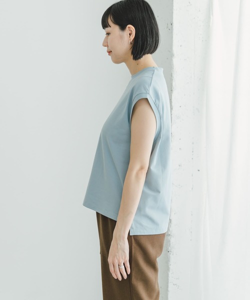 ITEMS URBANRESEARCH(アイテムズ アーバンリサーチ)の「『接触冷感/UVカット』クールコットンフレンチTシャツ(Tシャツ/カットソー・レディース・ブルー系その他/ライトブルー/ホワイト/グレー・FREE)」の9枚目の写真