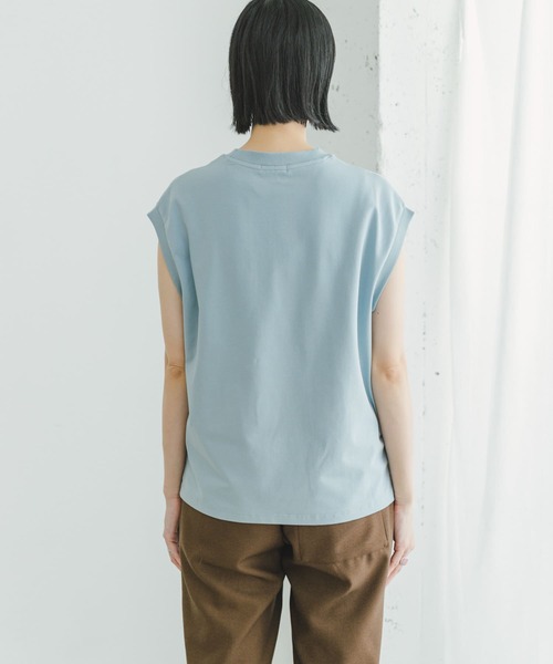 ITEMS URBANRESEARCH(アイテムズ アーバンリサーチ)の「『接触冷感/UVカット』クールコットンフレンチTシャツ(Tシャツ/カットソー・レディース・ブルー系その他/ライトブルー/ホワイト/グレー・FREE)」の8枚目の写真