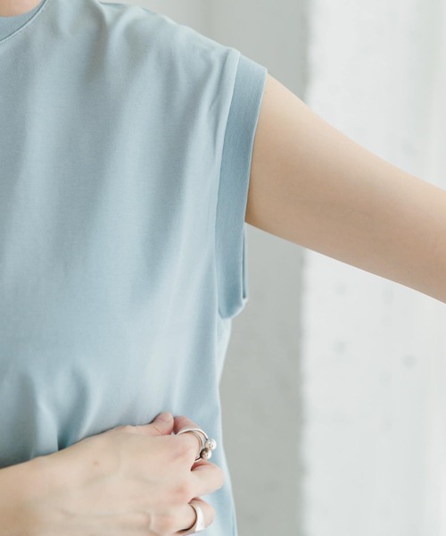 ITEMS URBANRESEARCH(アイテムズ アーバンリサーチ)の「『接触冷感/UVカット』クールコットンフレンチTシャツ(Tシャツ/カットソー・レディース・ブルー系その他/ライトブルー/ホワイト/グレー・FREE)」の6枚目の写真