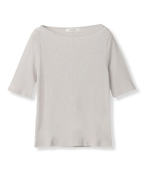 MAYSON GREY(メイソングレイ)の「シアーテレココンパクトTシャツ≪洗濯機で洗える≫(Tシャツ/カットソー・レディース・ブラック/ライトグレー・M)」の12枚目の写真