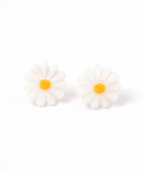 niko and...（ニコアンド）の「フラワーピアス（ピアス（両耳用）・レディース・ホワイト/レッド/イエロー・0）」の2枚目の写真