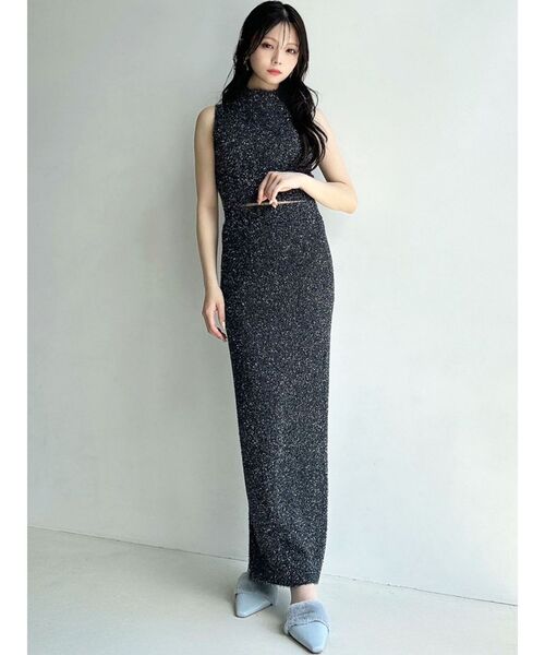 RESEXXY（リゼクシー）の「グリッターノースリニットトップス【セットアップ着用可能】（ニット/セーター・レディース・グレー/ブラック/ピンク・FREE）」の11枚目の写真