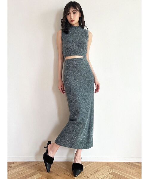 RESEXXY（リゼクシー）の「グリッターノースリニットトップス【セットアップ着用可能】（ニット/セーター・レディース・グレー/ブラック/ピンク・FREE）」の21枚目の写真