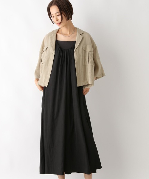 LEPSIM（レプシィム）の「Uネック2WAYフレアジャンパースカート　128396（ジャンパースカート・レディース・ブラック/ライトグレー/カーキブラウン・FREE）」の5枚目の写真