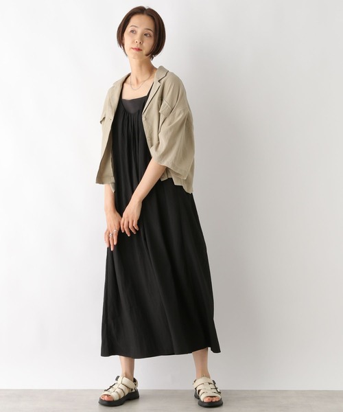 LEPSIM（レプシィム）の「Uネック2WAYフレアジャンパースカート　128396（ジャンパースカート・レディース・ブラック/ライトグレー/カーキブラウン・FREE）」の7枚目の写真