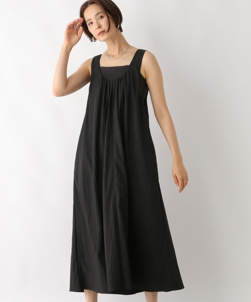 LEPSIM（レプシィム）の「Uネック2WAYフレアジャンパースカート　128396（ジャンパースカート・レディース・ブラック/ライトグレー/カーキブラウン・FREE）」の9枚目の写真