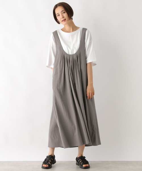 LEPSIM（レプシィム）の「Uネック2WAYフレアジャンパースカート　128396（ジャンパースカート・レディース・ブラック/ライトグレー/カーキブラウン・FREE）」の18枚目の写真