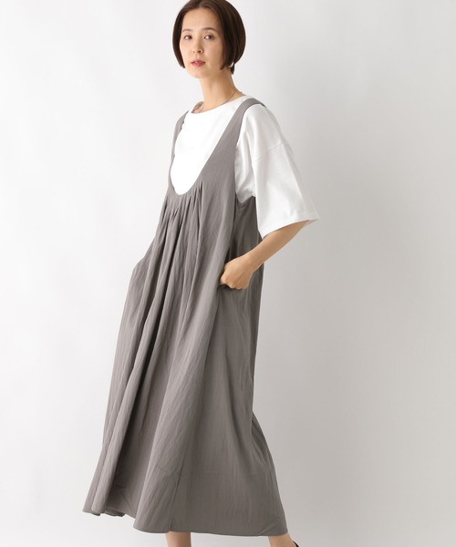 LEPSIM（レプシィム）の「Uネック2WAYフレアジャンパースカート　128396（ジャンパースカート・レディース・ブラック/ライトグレー/カーキブラウン・FREE）」の16枚目の写真