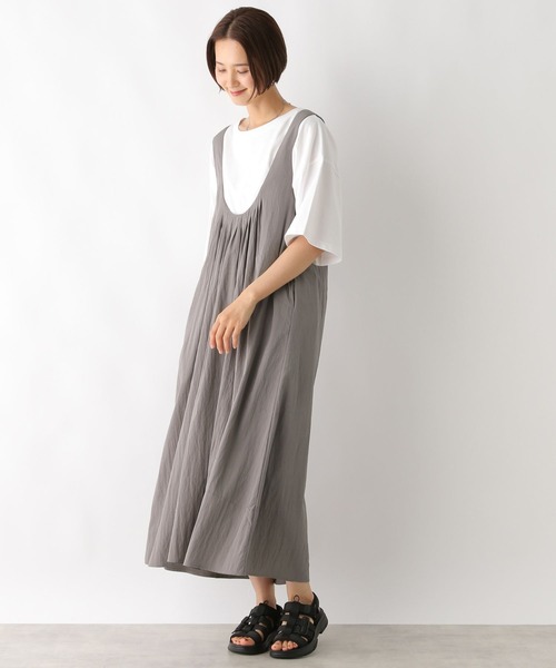 LEPSIM（レプシィム）の「Uネック2WAYフレアジャンパースカート　128396（ジャンパースカート・レディース・ブラック/ライトグレー/カーキブラウン・FREE）」の20枚目の写真