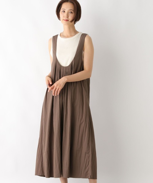 LEPSIM（レプシィム）の「Uネック2WAYフレアジャンパースカート　128396（ジャンパースカート・レディース・ブラック/ライトグレー/カーキブラウン・FREE）」の21枚目の写真