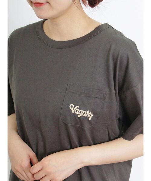 Samansa Mos2（サマンサ モスモス）の「【オーガニックコットン】胸刺繍Tシャツ（Tシャツ/カットソー・レディース・サックスブルー/グリーン/オフホワイト/チャコールグレー・F）」の22枚目の写真