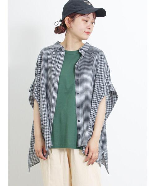 Samansa Mos2（サマンサ モスモス）の「【オーガニックコットン】胸刺繍Tシャツ（Tシャツ/カットソー・レディース・サックスブルー/グリーン/オフホワイト/チャコールグレー・F）」の17枚目の写真