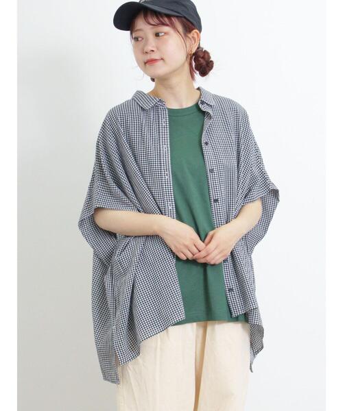 Samansa Mos2（サマンサ モスモス）の「【オーガニックコットン】胸刺繍Tシャツ（Tシャツ/カットソー・レディース・サックスブルー/グリーン/オフホワイト/チャコールグレー・F）」の18枚目の写真