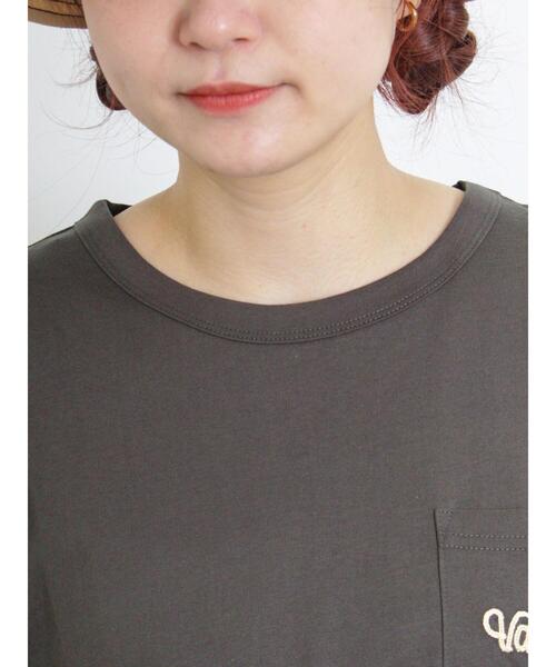 Samansa Mos2（サマンサ モスモス）の「【オーガニックコットン】胸刺繍Tシャツ（Tシャツ/カットソー・レディース・サックスブルー/グリーン/オフホワイト/チャコールグレー・F）」の12枚目の写真