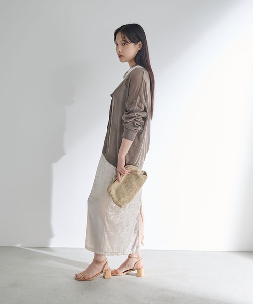 Shelly island（シェリーアイランド）の「シアーニットカーディガン（ニット/セーター・レディース・ブラウン/ブラック/ベージュ・FREE）」の16枚目の写真