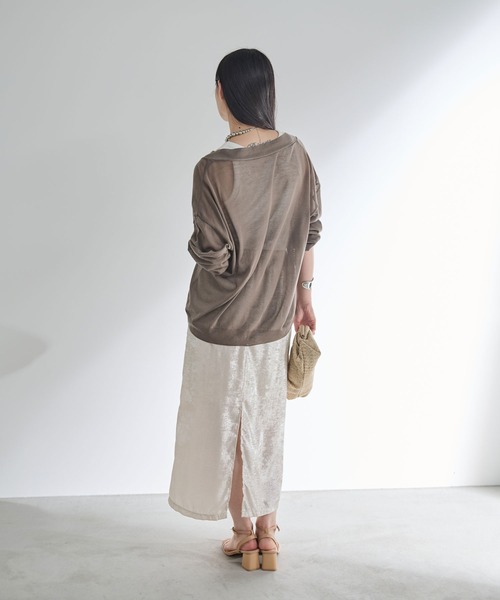 Shelly island（シェリーアイランド）の「シアーニットカーディガン（ニット/セーター・レディース・ブラウン/ブラック/ベージュ・FREE）」の17枚目の写真