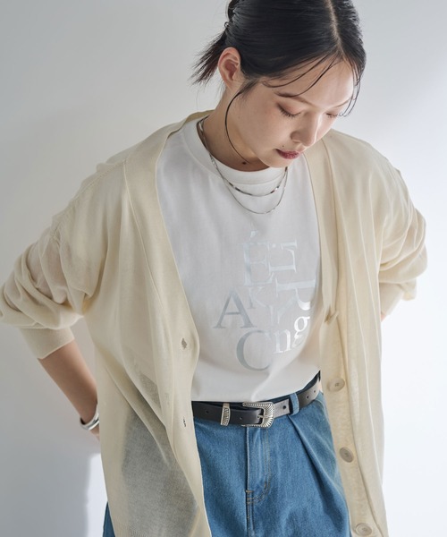 Shelly island（シェリーアイランド）の「シアーニットカーディガン（ニット/セーター・レディース・ブラウン/ブラック/ベージュ・FREE）」の19枚目の写真