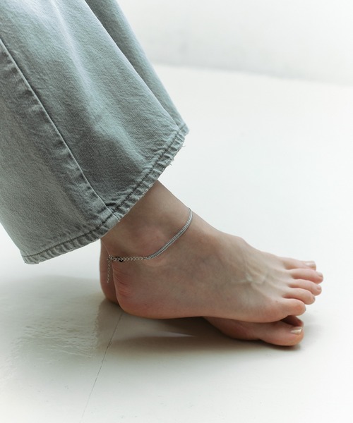 and cloud（アンドクラウド）の「Snake Chain Anklet（アンクレット・レディース・ブラック/シルバー・FREE）」の5枚目の写真