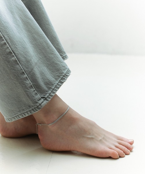 and cloud（アンドクラウド）の「Snake Chain Anklet（アンクレット・レディース・ブラック/シルバー・FREE）」の6枚目の写真