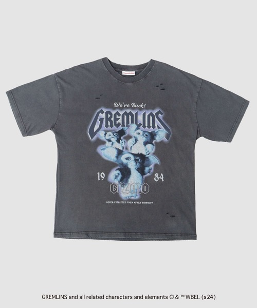 A.M.S.(エーエムエス)の「GREMRINS グレムリン 古着バンドTシャツ風 ギズモ プリント ダメージ加工 ビッグシルエット Tシャツ(Tシャツ/カットソー・メンズ・ブラック・M/L/XL)」の7枚目の写真