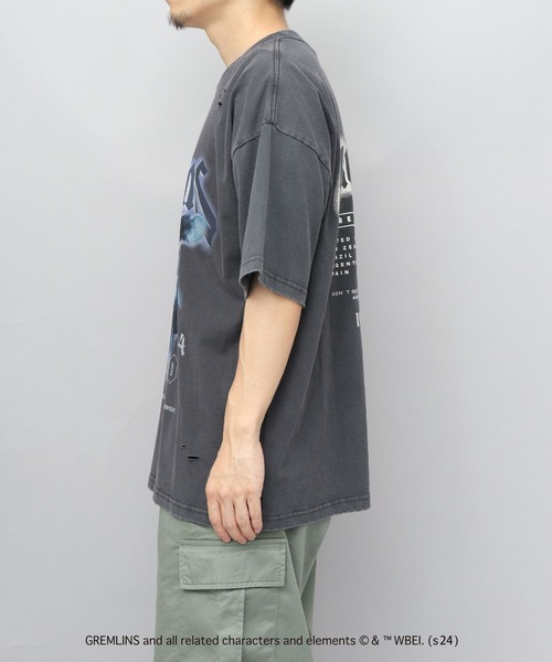 A.M.S.(エーエムエス)の「GREMRINS グレムリン 古着バンドTシャツ風 ギズモ プリント ダメージ加工 ビッグシルエット Tシャツ(Tシャツ/カットソー・メンズ・ブラック・M/L/XL)」の15枚目の写真