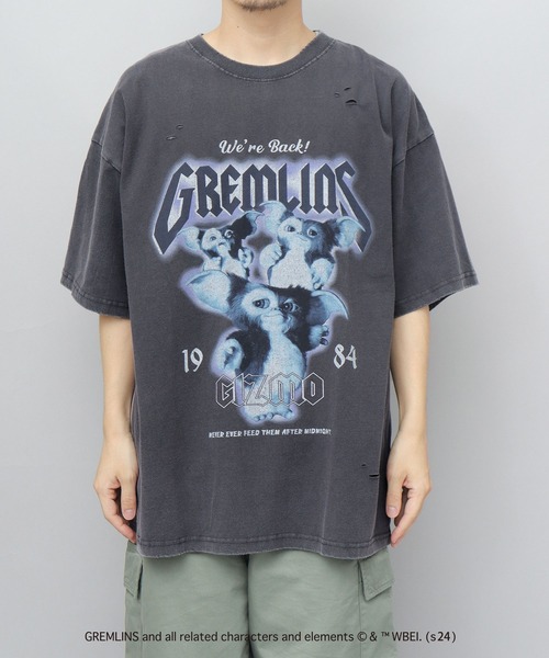 A.M.S.(エーエムエス)の「GREMRINS グレムリン 古着バンドTシャツ風 ギズモ プリント ダメージ加工 ビッグシルエット Tシャツ(Tシャツ/カットソー・メンズ・ブラック・M/L/XL)」の14枚目の写真