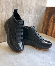 Noubel Voug Relax | 厚底トラックソール　太ゴム シューレースデザイン スニーカーブーツ(スニーカー)