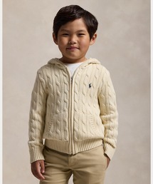 POLO RALPH LAUREN CHILDRENSWEAR（ポロ ラルフ ローレン チルドレンズウェア）の「ケーブル コットン フーデッド フルジップ セーター（ニット/セーター）」